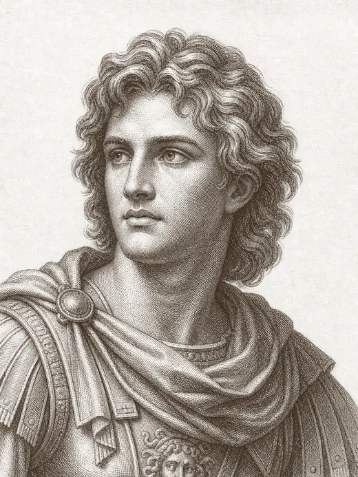 Engraved portrait of Alexander the Great
