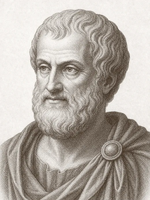 Engraved portrait of Aristotle