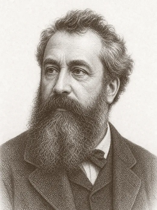 Engraved portrait of Claude Monet
