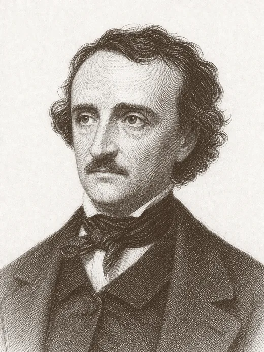 Engraved portrait of Edgar Allan Poe