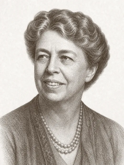 Engraved portrait of Eleanor Roosevelt