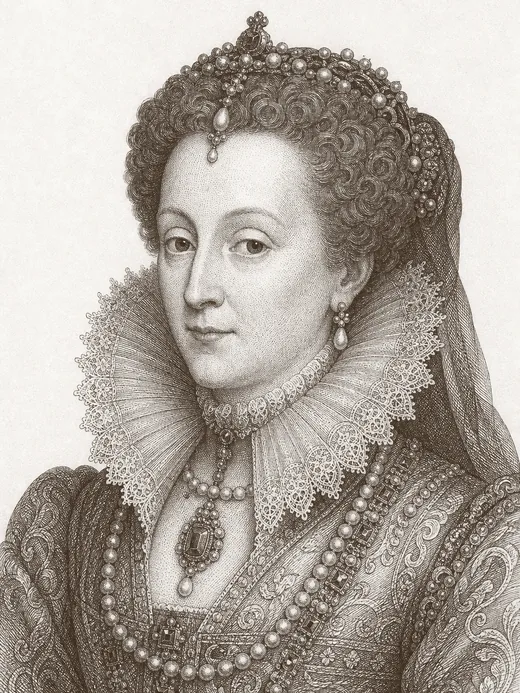 Engraved portrait of Elizabeth I