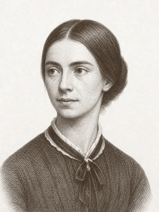 Engraved portrait of Emily Dickinson