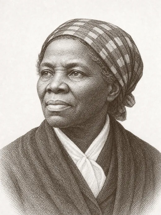 Engraved portrait of Harriet Tubman
