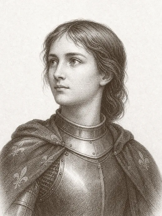 Engraved portrait of Joan of Arc