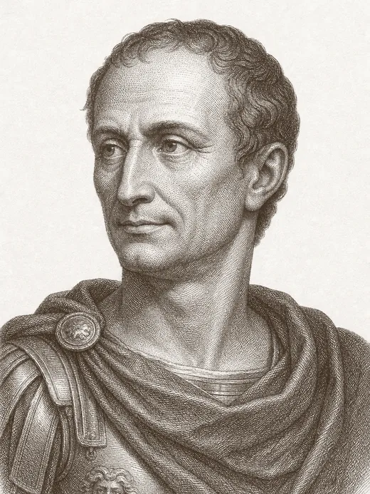 Engraved portrait of Julius Caesar