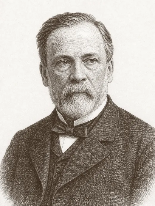 Engraved portrait of Louis Pasteur