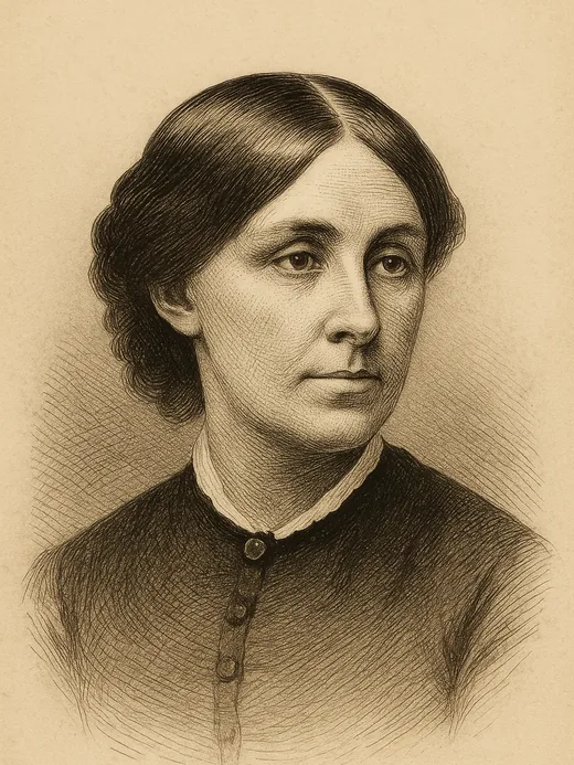 Engraved portrait of Louisa May Alcott