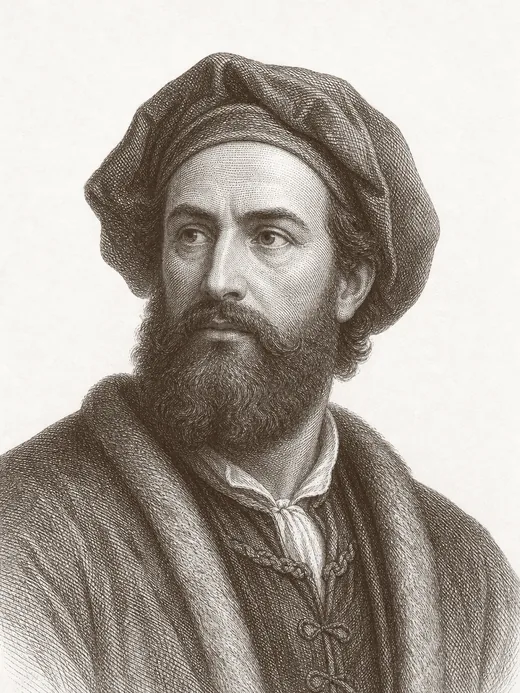 Engraved portrait of Marco Polo