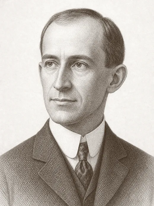 Engraved portrait of Orville Wright