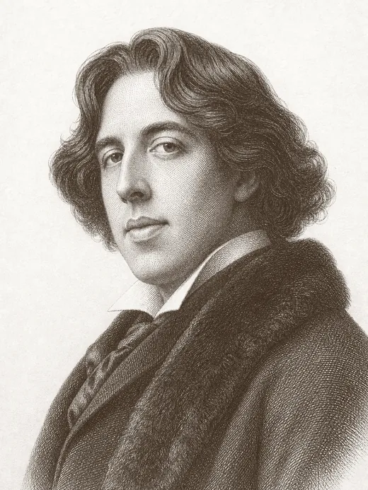 Engraved portrait of Oscar Wilde