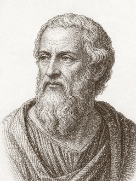 Engraved portrait of Plato