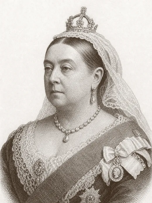 Engraved portrait of Queen Victoria