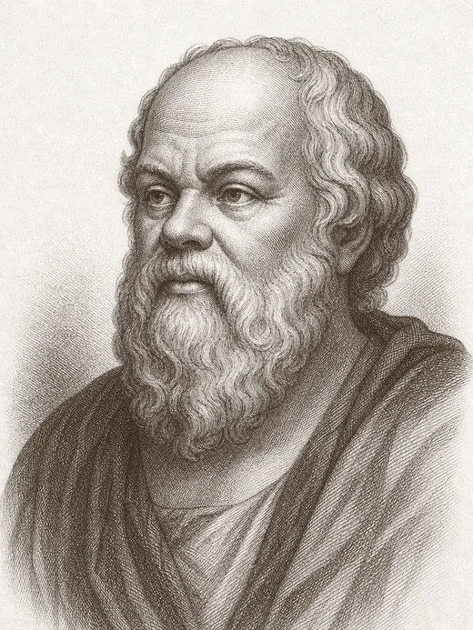 Engraved portrait of Socrates