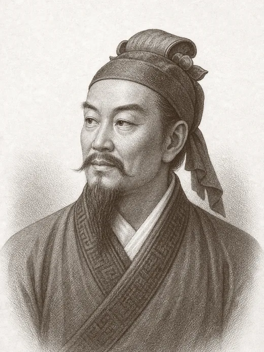 Engraved portrait of Sun Tzu